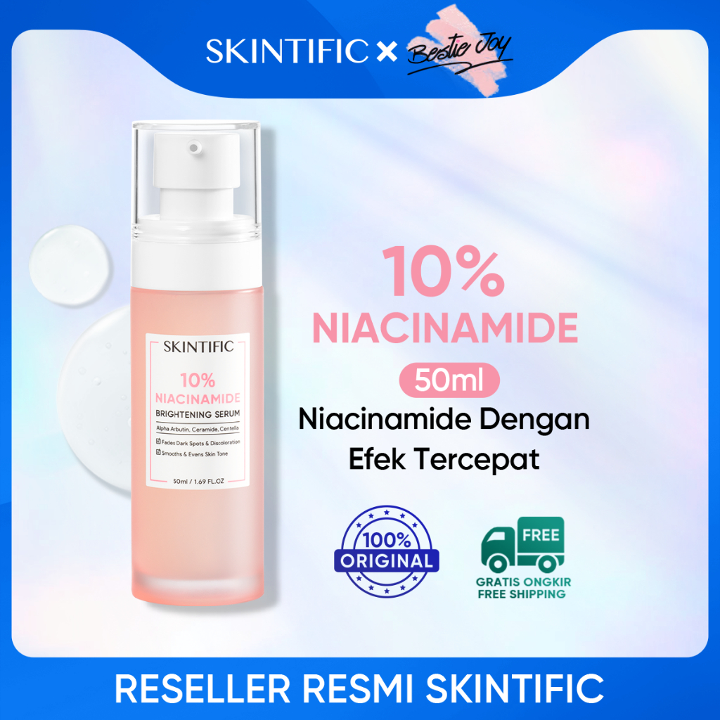 [BIG SIZE] SKINTIFIC 10% Niacinamide Brightening Serum 50ml Whitening Serum Pemutih Wajah Mencerahkan Serum Glowing Serum Serum Wajah Niacinamide Serum