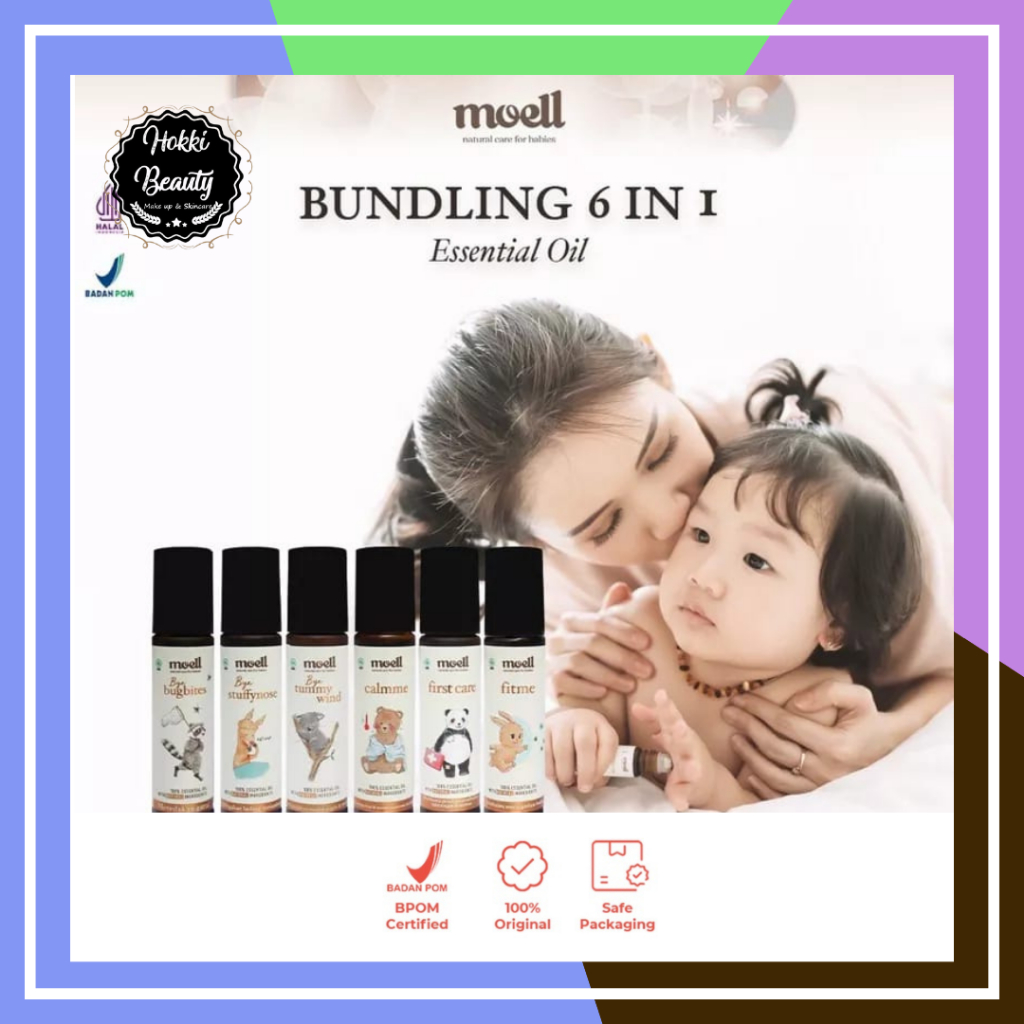 Moell Essential Oil BPOM Melegakan Batuk Pilek &amp; Hidung Tersumbat | Masuk Angin &amp; Perut Kembung | Pereda Demam Anak |