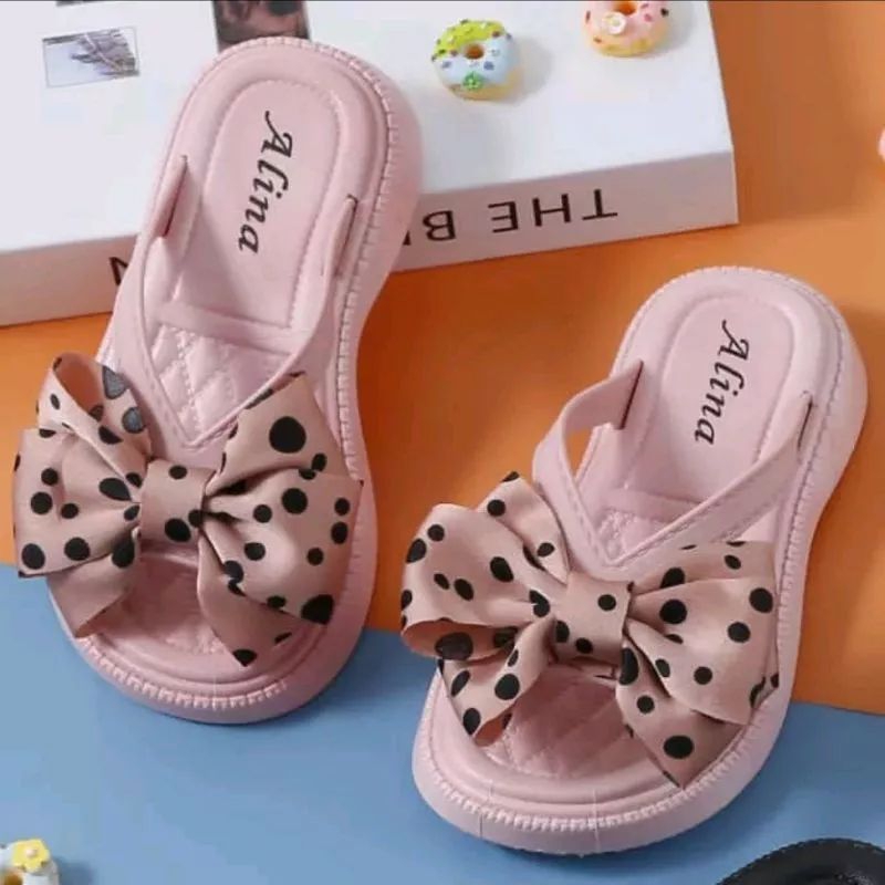 Sandal Anak Perempuan Kekinian Pita Polkadot Sandal Anak Cewek Sendal Anak Perempuan Sandal Anak Terbaru Viral