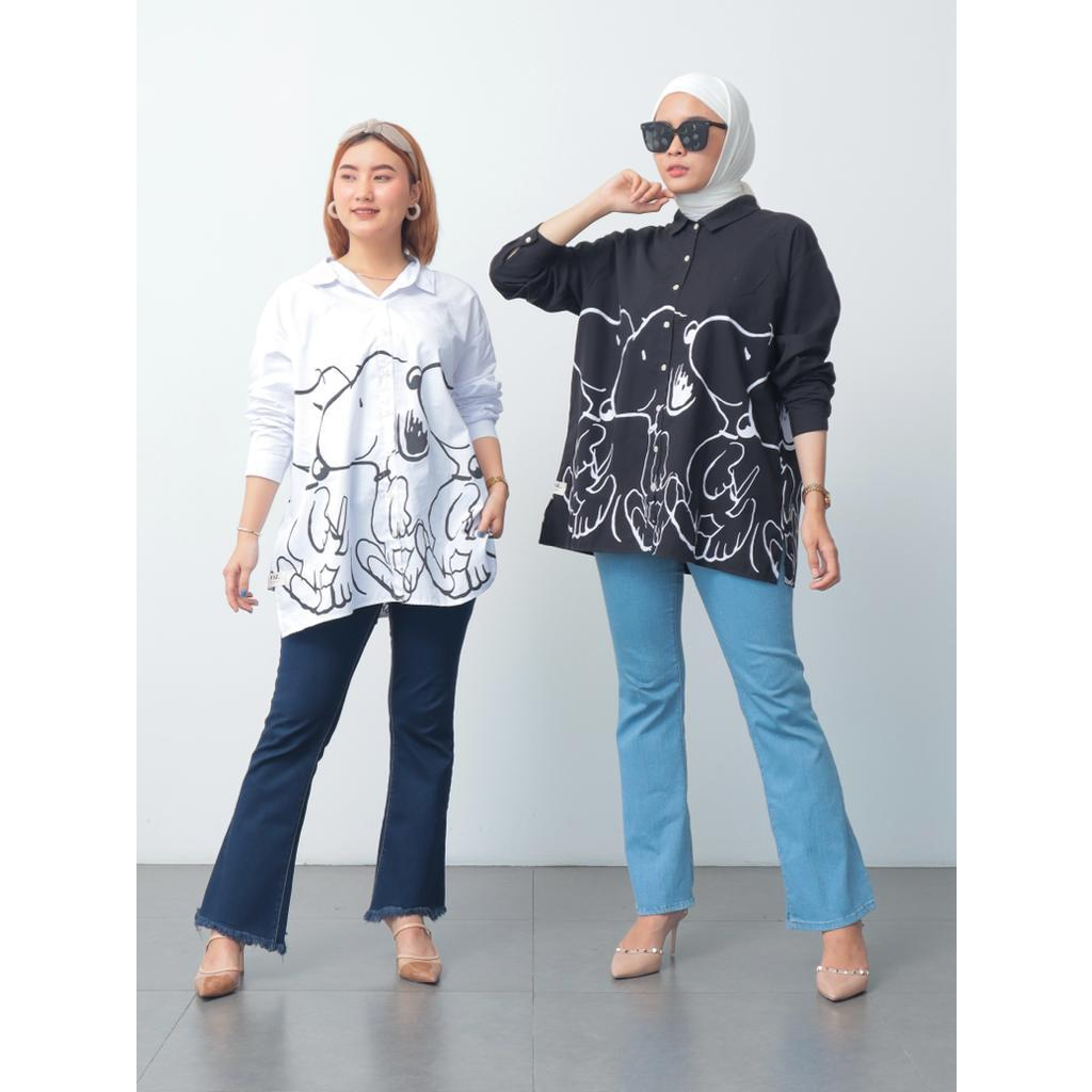 Kemeja Katun Snoopy Overisze - 2201.02.131