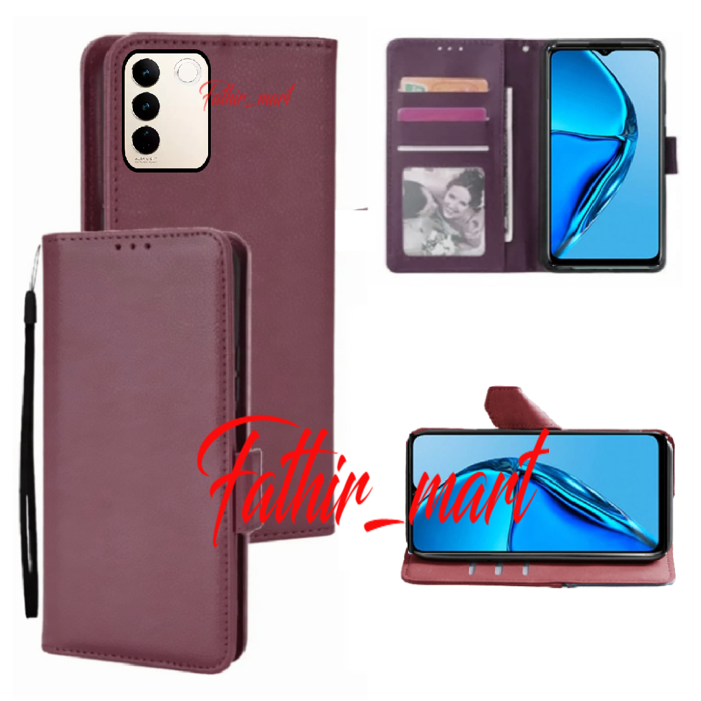Case Dompet Hp VIVO V27E / V27 5G / V27 PRO Case Leather Flipcase Cover Kulit Casing Dompet
