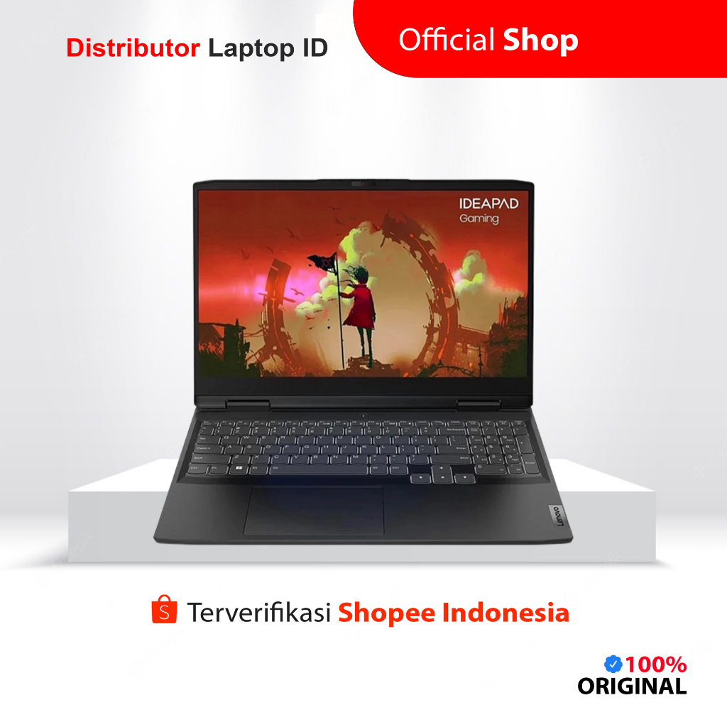 LAPTOP LENOVO GAMING 3 15ARH7 JLID / RYZEN 7 7735HS  RTX4050 / RAM 8GB SSD 512GB / 15 INCH IPS 350nits / WINDOWS 11 OHS - CICILAN 0%