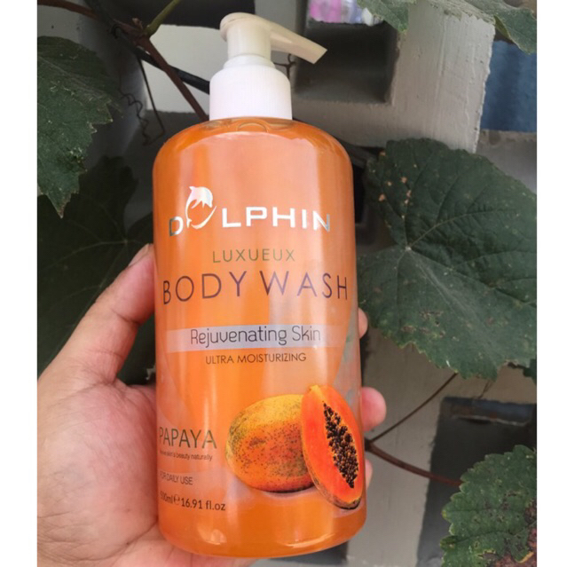 SABUN DOLPHIN PAPAYA 500ML BODY WASH SABUN MANDI ORIGINAL ASLI BPOM