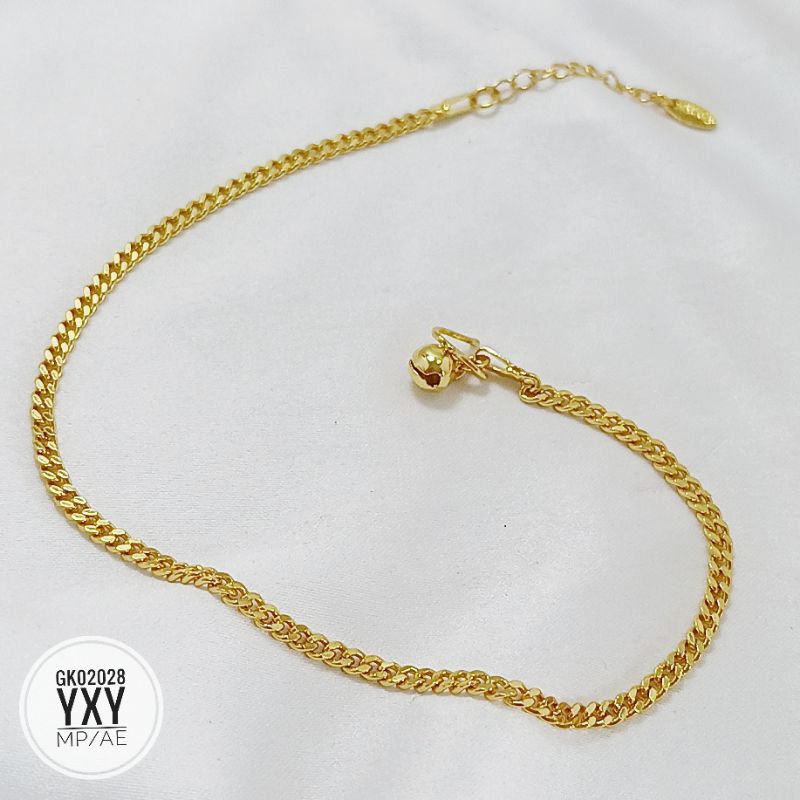 Gelang kaki yaxiya rantai warna 24k GK02028