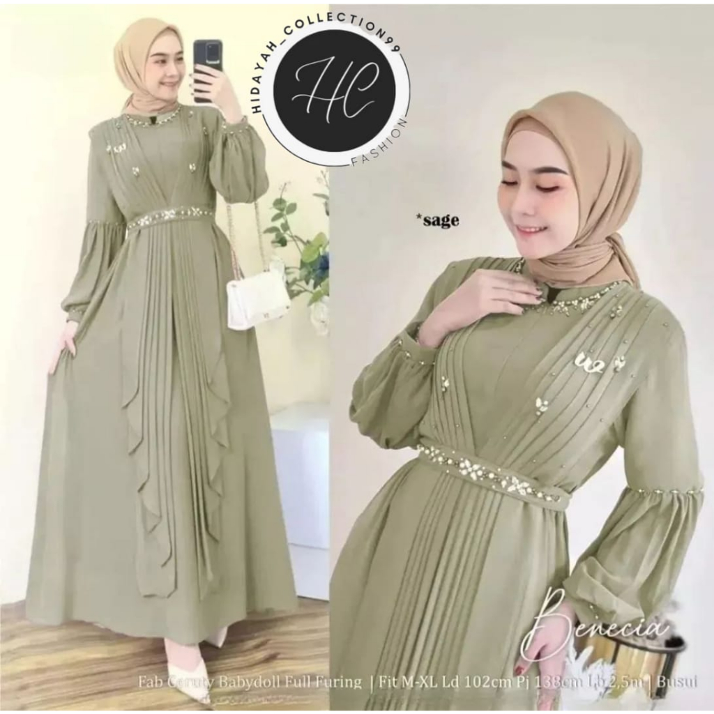 GAMIS BIANCA MAXY APLIKASI PAYET DRESS MUTIARA SIMPLE GAMIS PESTA MODEL KEKINIAN BAHAN CERUTY BABYDOLL FULURING APLIKASI ZIPER DEPAN TALI PINGGANG TERPISAH OUTFIT FASHION WANITA TERLARIS 2023