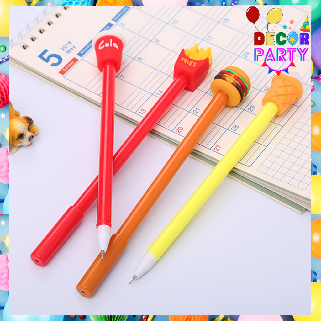 

DP Pena Fast Food Cute Pena Karakter Lucu Model Junk Food Burger Soda Cola French Fries Pen Karakter