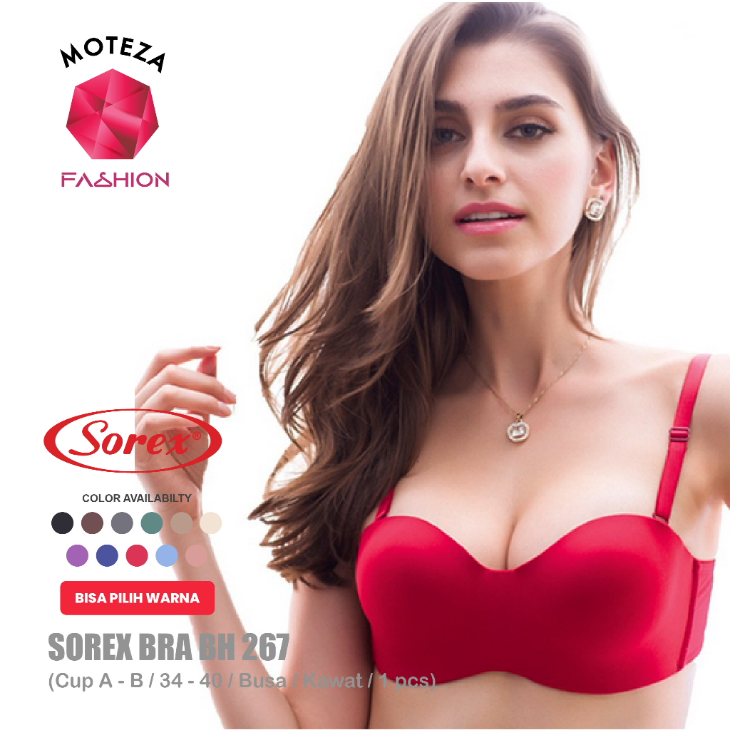 Sorex Bra - BH 267 - Busa 1/2 Half Cup A - B / Kawat - Lifestyle Seamless BISA LEPAS TALI - Uk 34 - 40