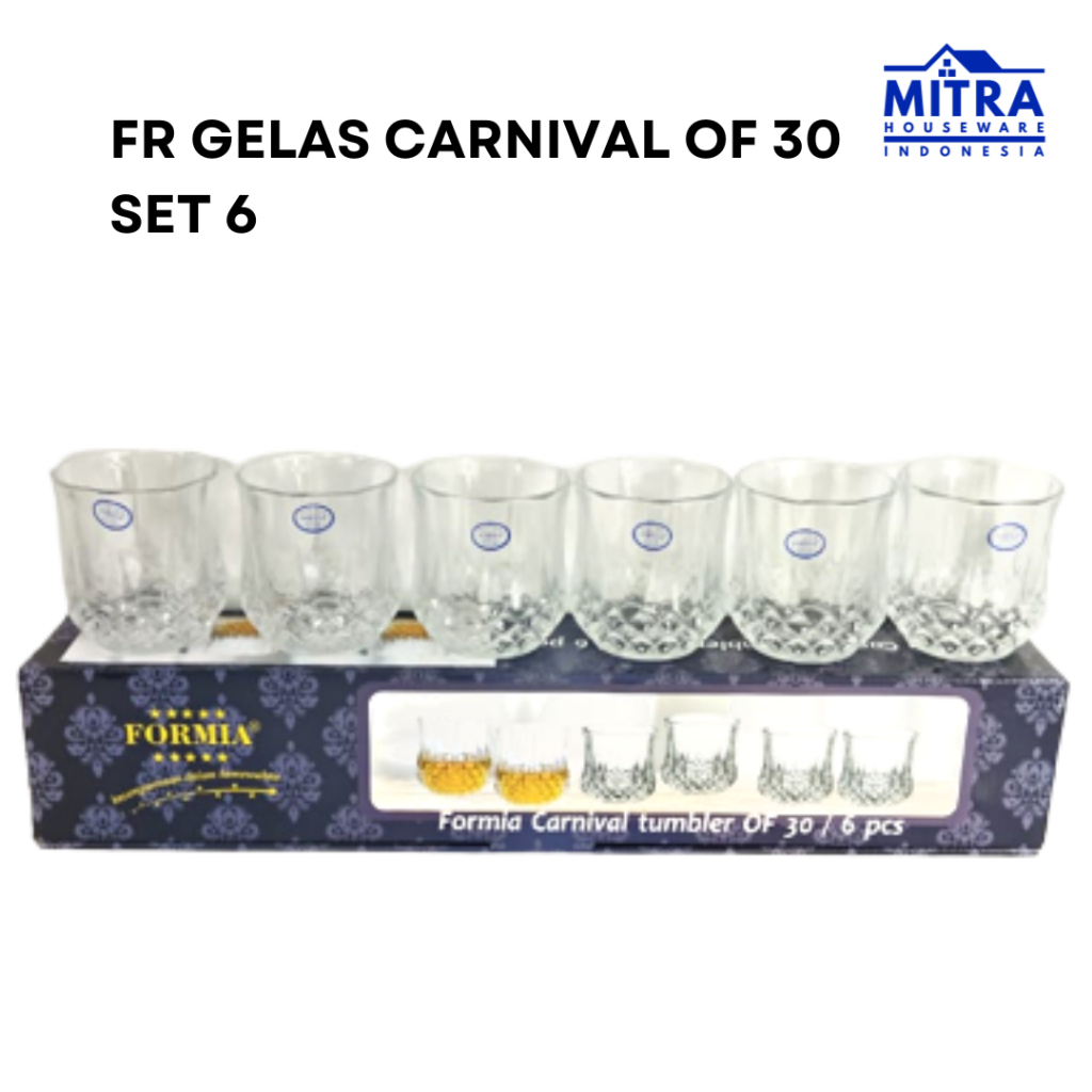 GELAS CARNIVAL/Gelas Formia 30CL carnival TUMBLER OF - gelas kristal -cangkir kristal