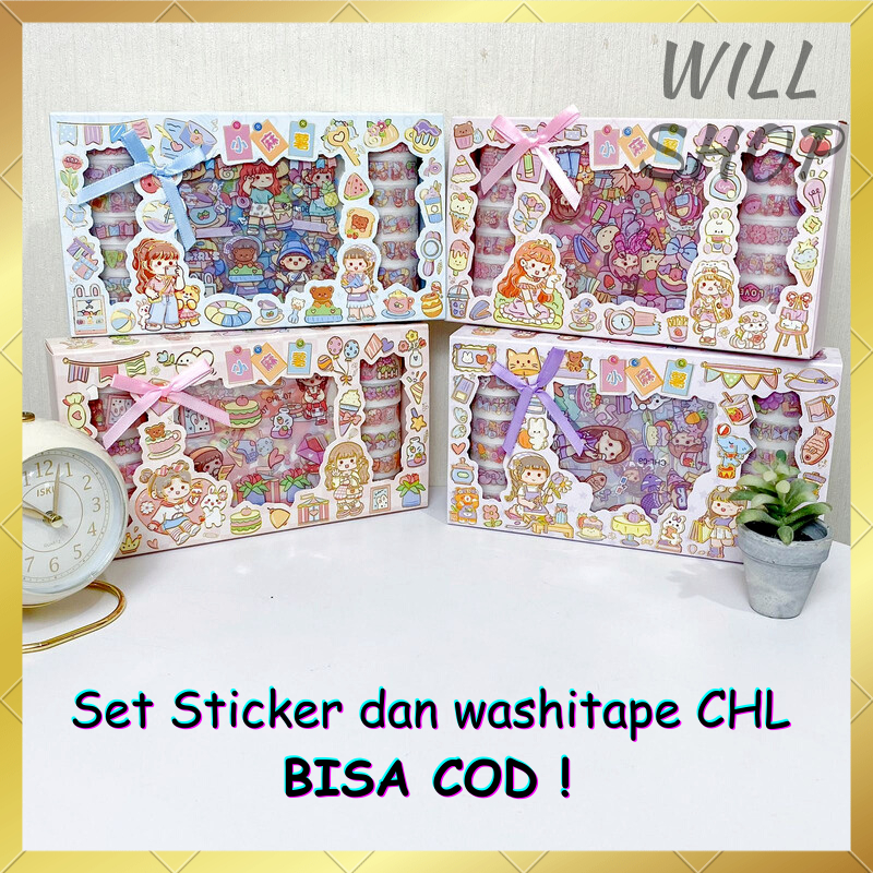 

SET STICKER DAN WASHITAPE CHL / BOX PITA SOLATIP STICKER MEWAH MOTIF CEWE KARTUN LUCU UNIK COCOK UNTUK KOLEKSI BISA COD