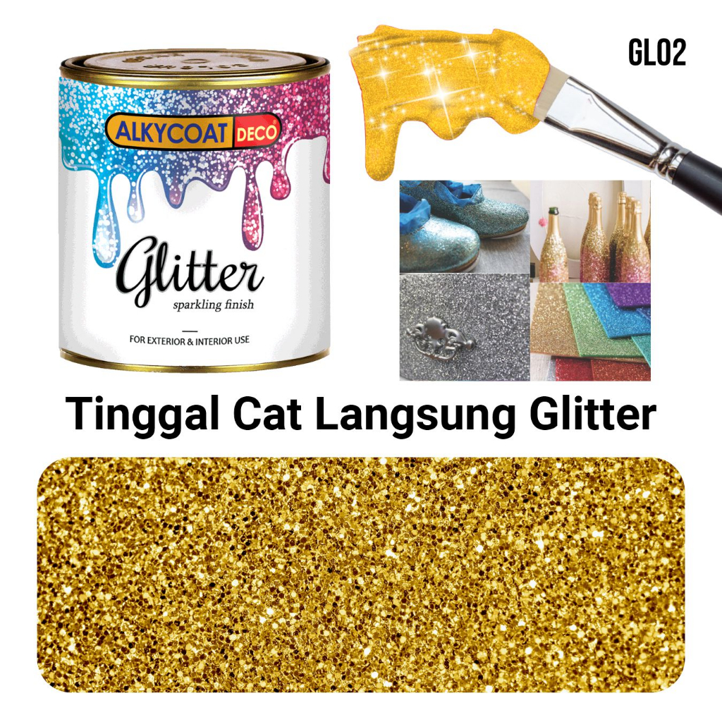 

CAT GLITTER DEKORASI PREMIUM / Glitter Paint / Cat Lukis/ Cat Kerajinan/ Cat Canvas/ Cat Spanduk/ Cat Dekorasi Rumah/ Cat Poster/ Cat Gabus/ Cat Karton Alkycoat Deco Cat Glitter 100 Gr