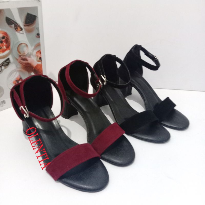 Sandal Wanita hak tahu 7cm Suede MA 01