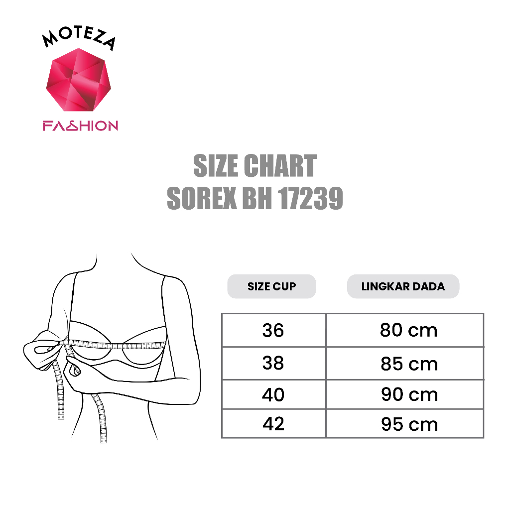 Sorex Bra - BH 17239 - Busa Cup B - C / Tanpa Kawat - Super Soft - Uk 36 - 42