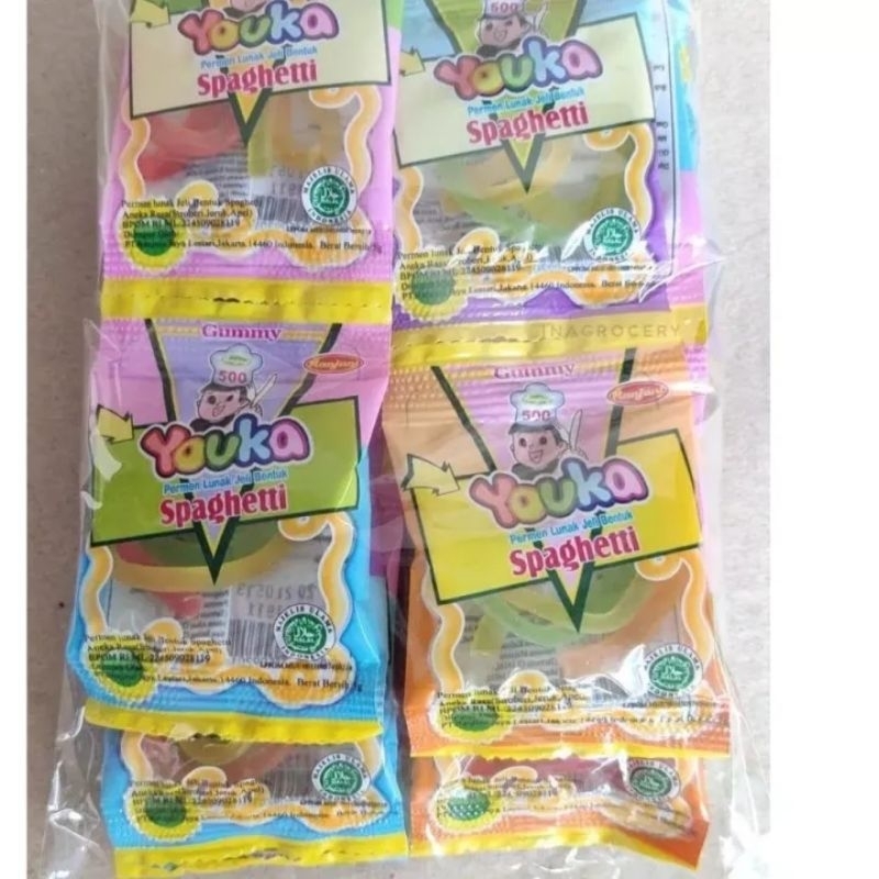 

Ranjani Youka Spaghetti Gummy Candy 1Pak isi 20Pcs