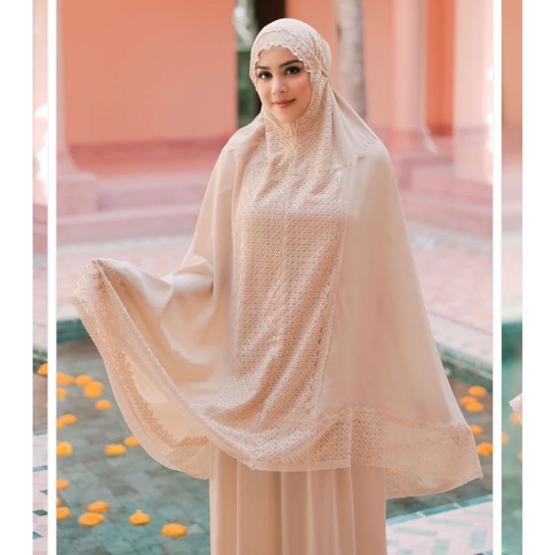 Buttonscarves Signature Lace Prayer Robe - Khaki