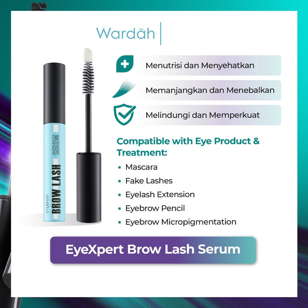 Wardah EyeXpert Brow Lash Serum 10 ml - Serum Bulu Mata dan Alis, Panjang dan Tebal dalam 14 Hari, Menutrisi dan Menguatkan