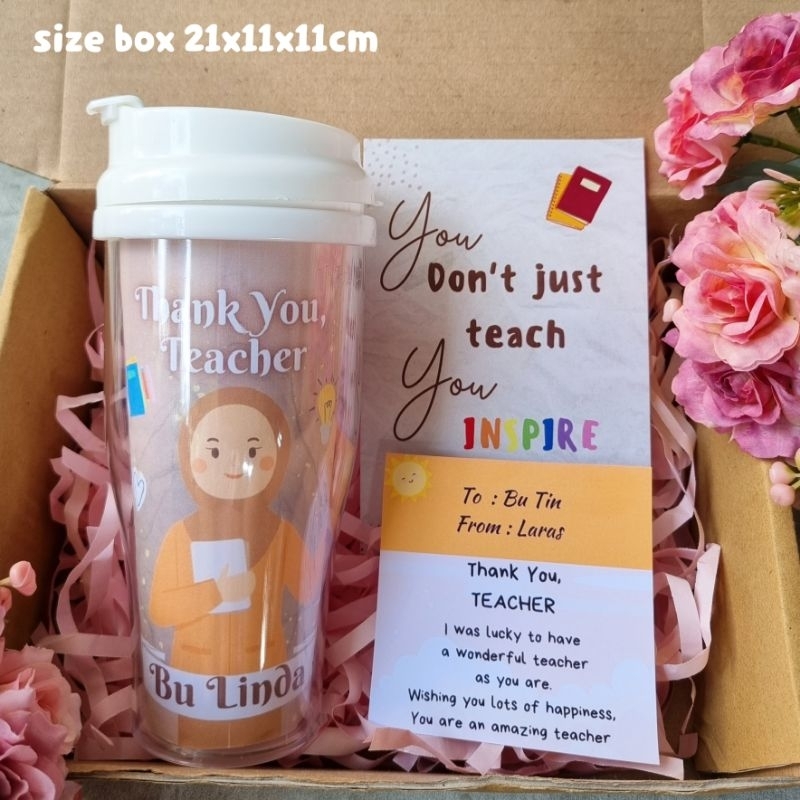 Kado Guru Tumbler Custom / Hadiah Guru Botol Custom / Teachers Day Giftbox / Souvenir Guru