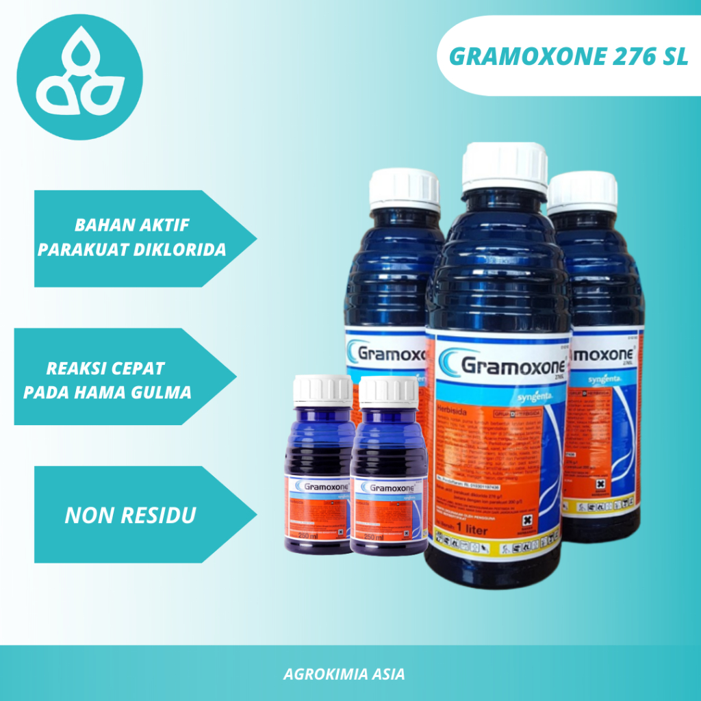 Herbsida Gramoxone 276 SL 250 ml  Untuk Gulma atau Rumput Liar, Ilalang Basmi sampai kering dan akar nya