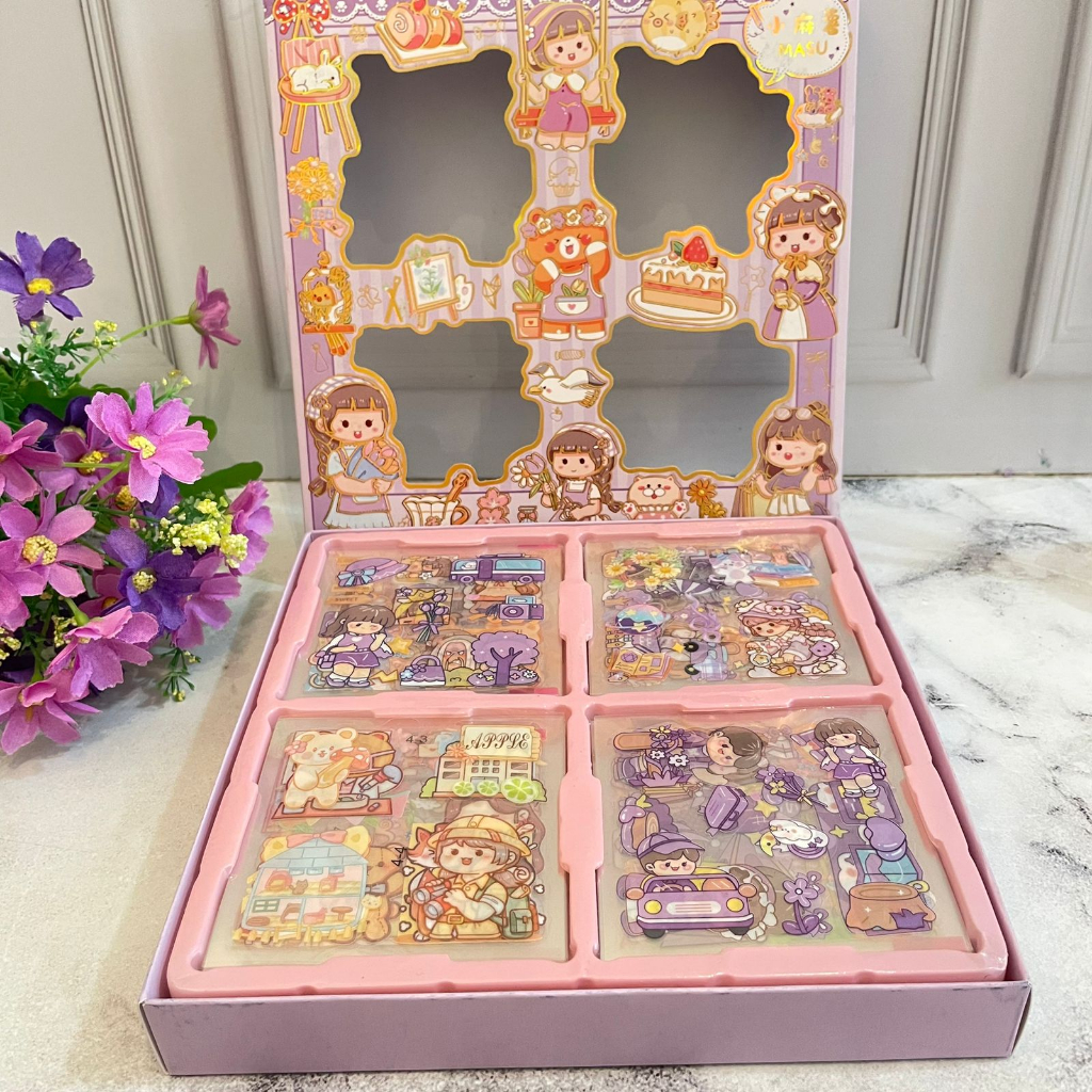 

Senmu sticker box 100 lembar - PINK BIRU KUNING UNGU - stiker tempel label hadiah lucu anak sovenir hiasan alat tulis impor bagus unik