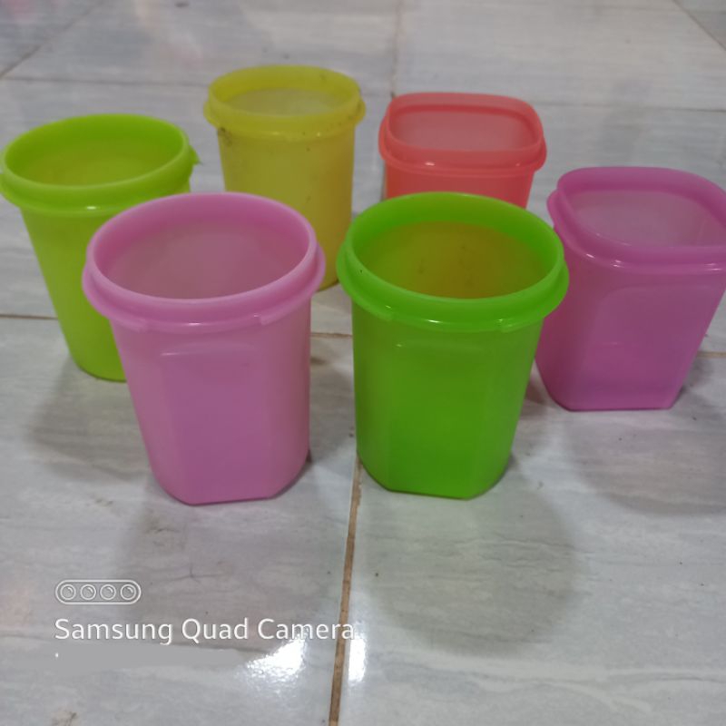 Base Tumbler WADAH Kecap MM Round Tupperware tanpa tutup 440ml preloved gelas PL Second