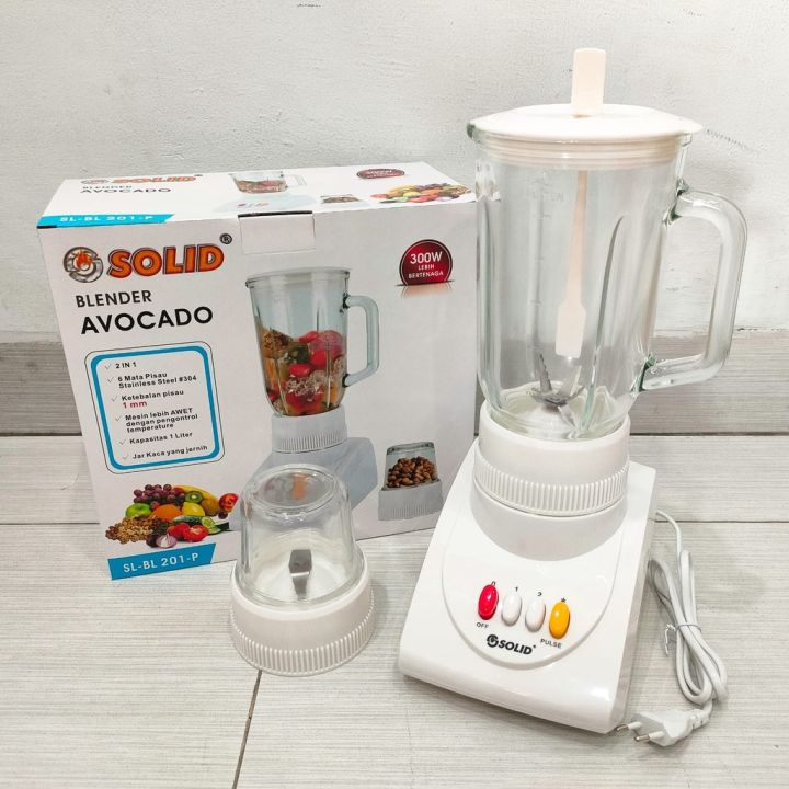 Blender Solid 2 Tabung Kaca 1 Liter BL 201P Avocado