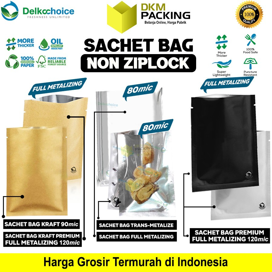 Sachet Bag Bungkus Kemasan Makanan FOOD GRADE Delkochoice NON ZIPLOCK