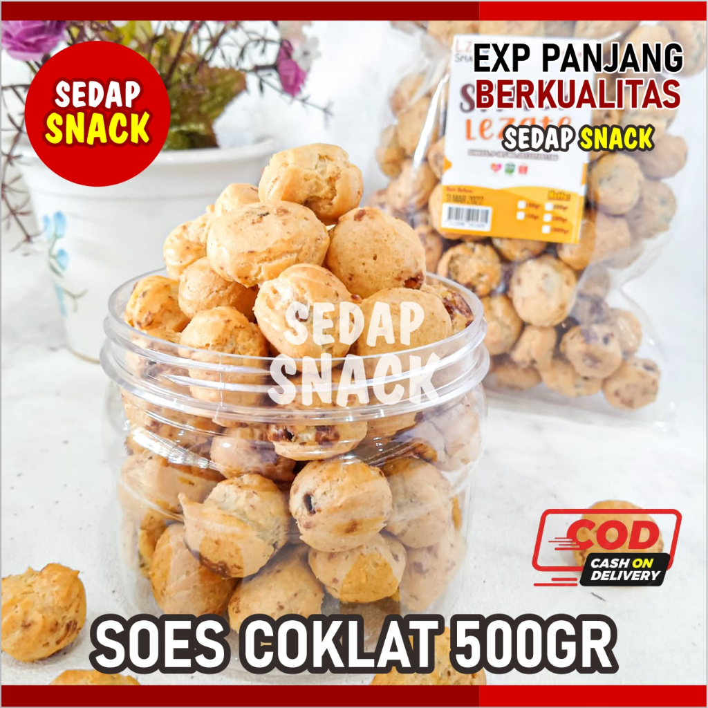 

Sedap Snack - Sus Coklat Kering 500gr Murah / Coklat Lumer/ Soes Kering Kiloan / Sus Coklat GG Lezate Snack Kiloan