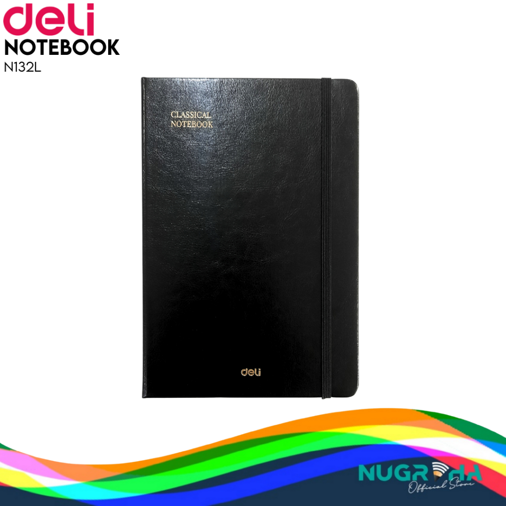 

Deli Leather Cover Notebook / Buku Catatan / Agenda Sampul Kulit A5 96 Lembar 70GSM Hard Cover EN132L