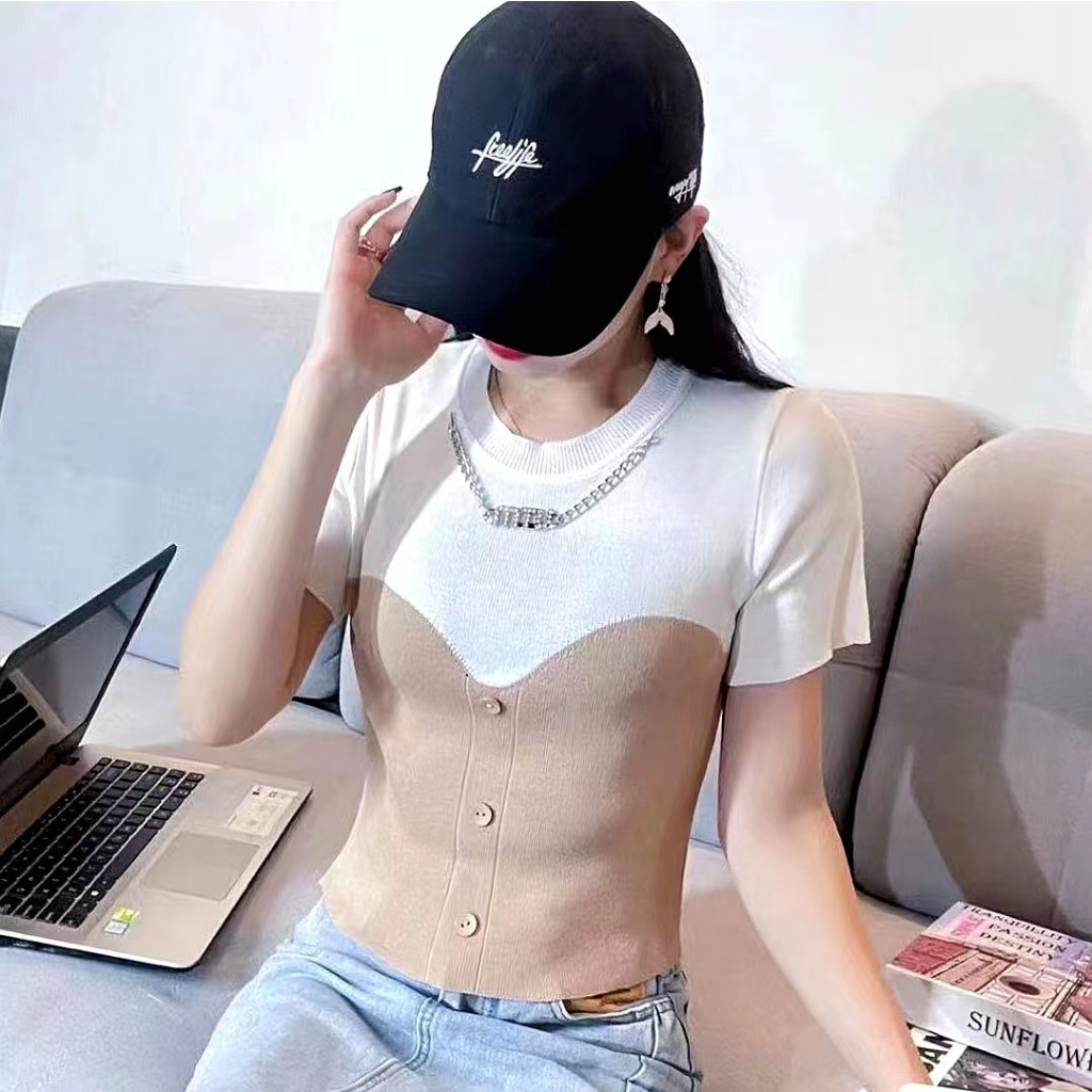 Aurel Blouse Top Knit Korean - Atasan Wanita Rajut Import TM (70152)