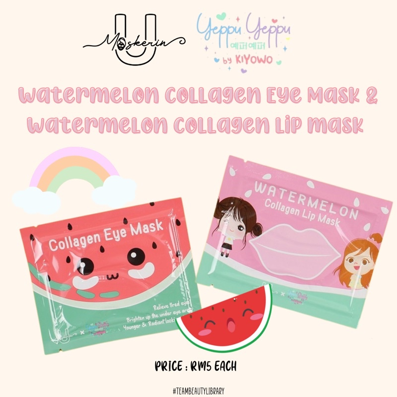 `ღ´ PHINKL `ღ´ Umaskerin Waterlemon perawat mulut dan kantung mata lip mask eyemask