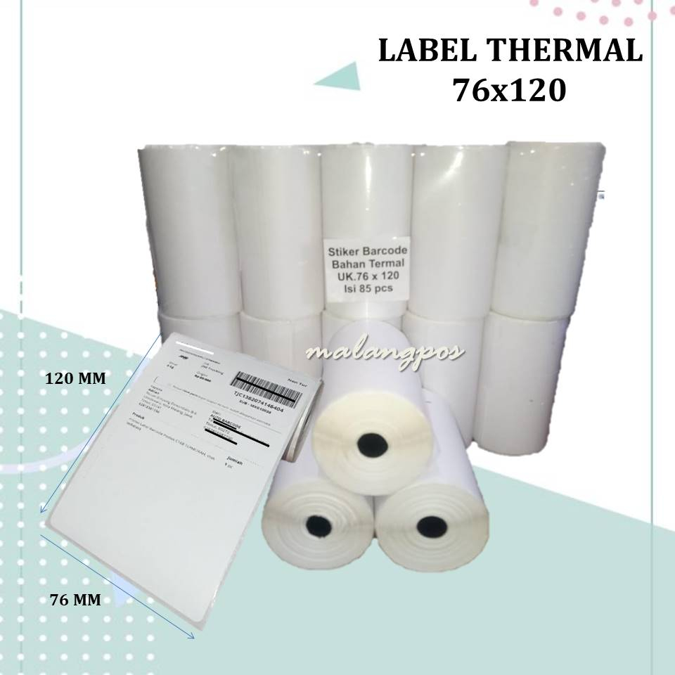 

Kertas Stiker Label Printer Bluetooth Thermal 76x120 76x95 mm Sticker Resi Pengiriman Shopee