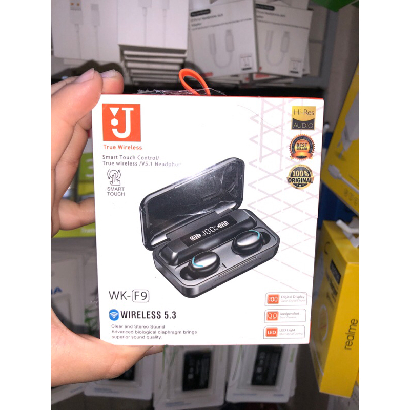 Headset Bluetooth JBL F9 Pro TWS Stereo Handsfree earphone airbuds