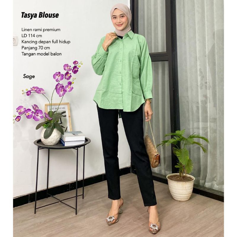 Blouse Rami OVERSIZE Belah Belakang -TASYA BLOUSE //JF576