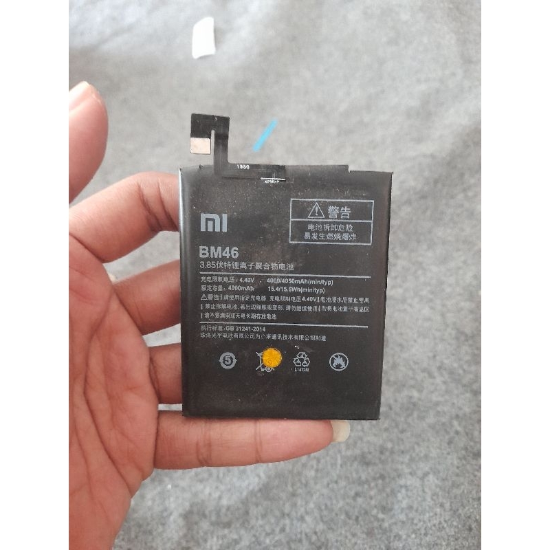 Baterai Battrerai/batre/bat Redmi note 3 Redminote3(BM46/BM-46)Hitam original/ori 100%