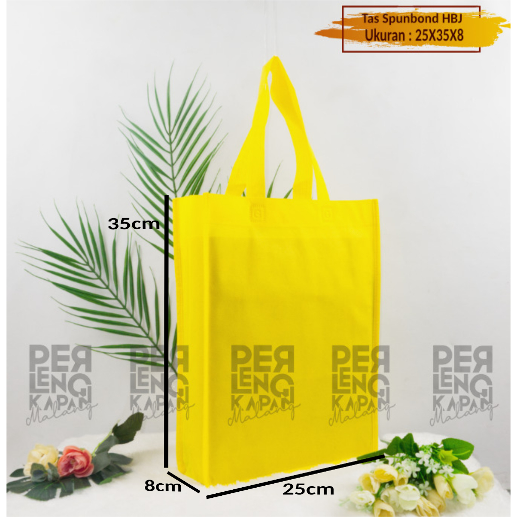 Tas Box Spunbond Goodie Bag Standing Handle Jahit Lipat Corong Kuat Ukuran 25x35x8 Souvenir Promosi Murah