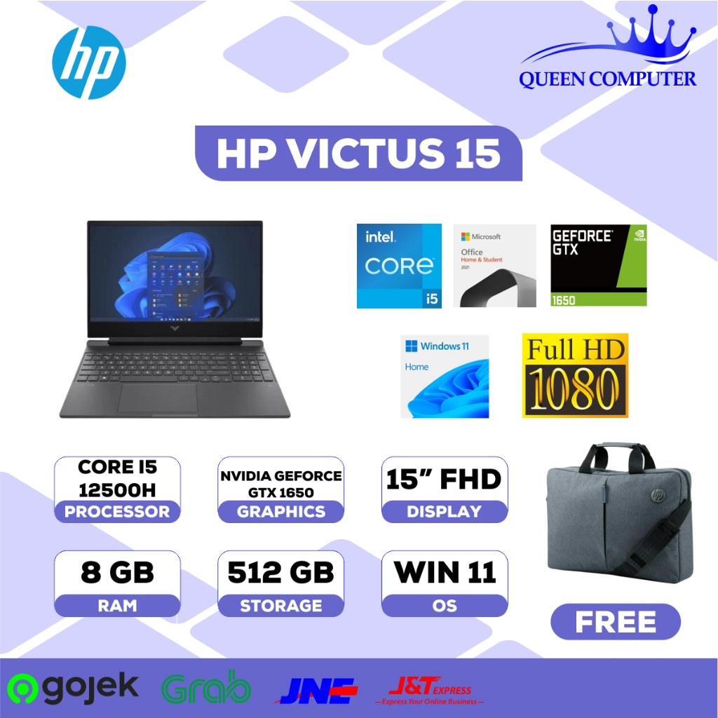 HP Victus 15 Intel Core i5 12500H 8GB 512GB GTX1650 4GB W11