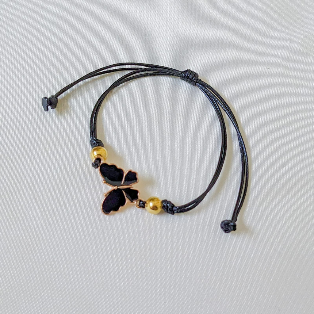 Gelang Tali Korea Manik Butterfly Kupu Aesthetic Pepe Series