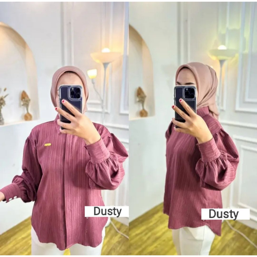 Kemeja Balon Baby Crush Premium Atasan Kemeja Oversize Wanita Blus Lady Crush Crinkle