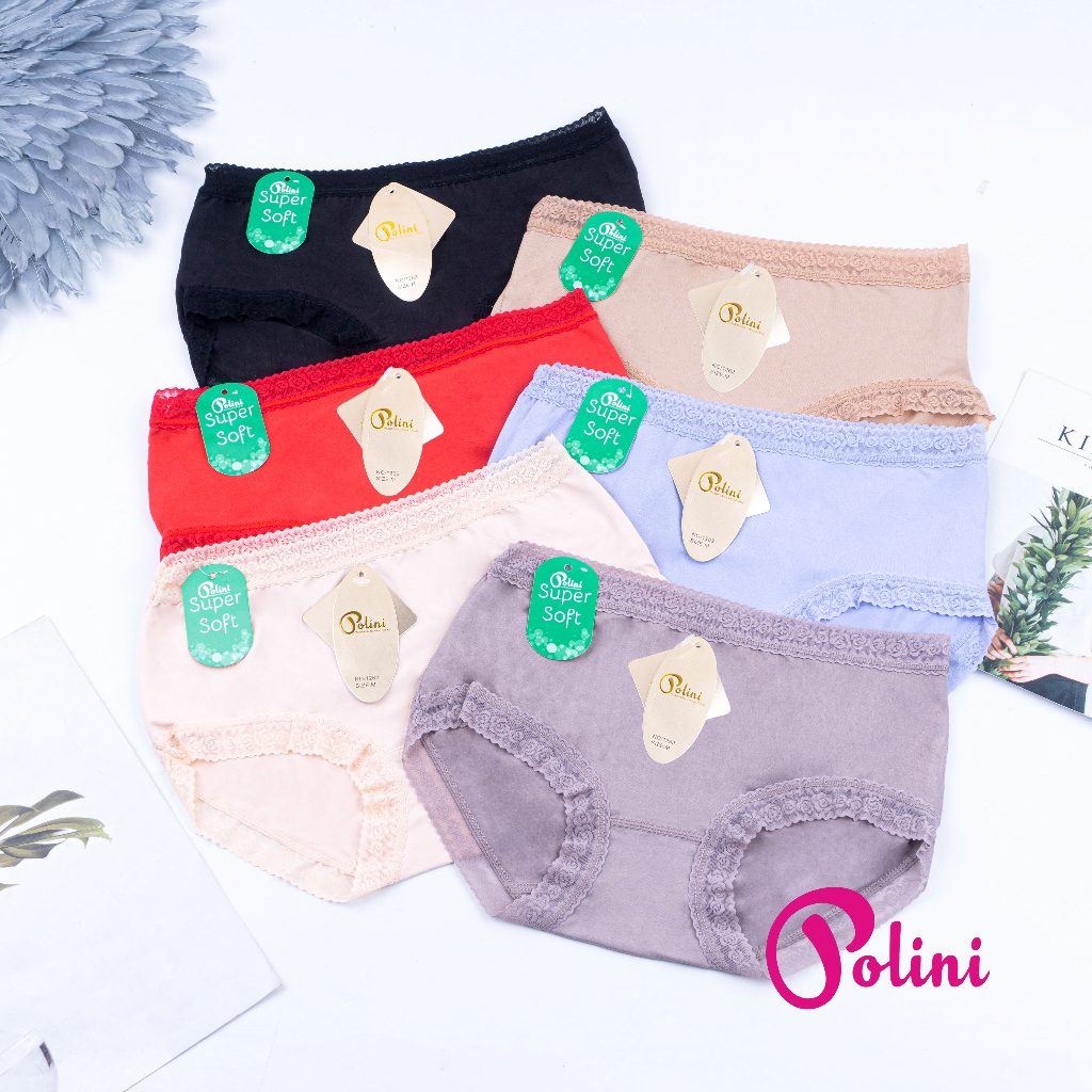 Celana Dalam Wanita POLINI 1262 / Cd Undies Premium Motif Bunga / Dalaman Cewek Bahan Katun Elastis Super LEMBUT