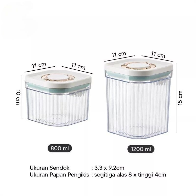 Toples susu bubuk  ukuran 1200 ml dan 800 ml/penyimpanan makan kedap udara/ tempat penyimpanan makanan air tight original