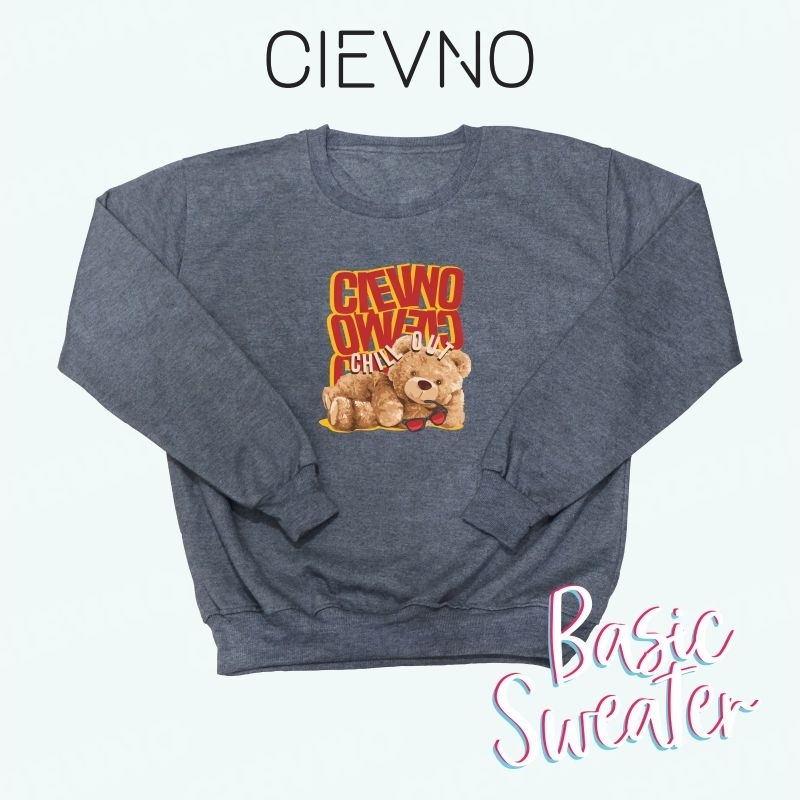 BASIC SWEATER CHILL OUT BEAR (DIGITAL PRINTING) SIZE M - XXXL (UNISEX)