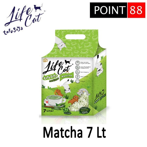 Pasir Kucing Tofu Soya LIFE CAT 7L 2.5Kg MATCHA (Grab/Gosend)