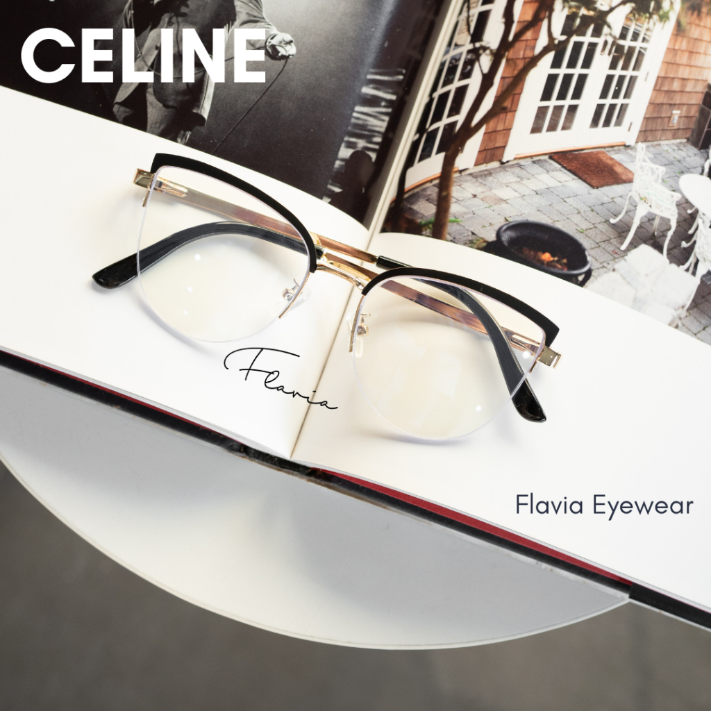 Flavia Eyewear - Kacamata Celine Cat Eye  (custom minus, photochromic, blueray, bluechromic dan photobrown)