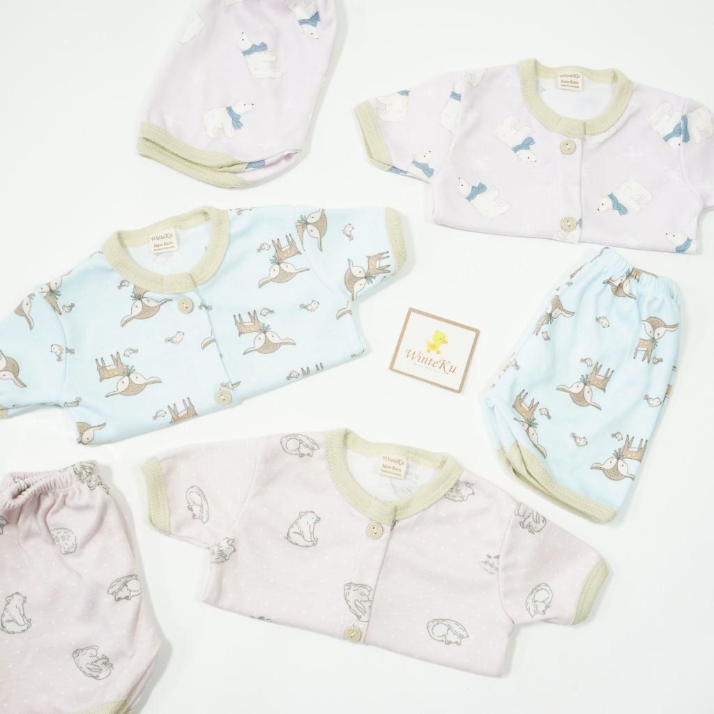 WINTEKU Basic Set ClassicAnimal GIRL-Setelan Kancing Kids and Baby Classic Animal GIRL