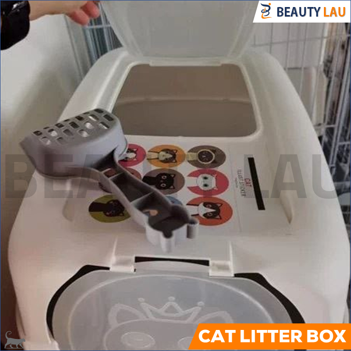 TEMPAT PUP KUCING BESAR JUMBO TERTUTUP CAT LITTER BOX XL BAK PASIR KOTORAN POOP TOILET WC KUCING