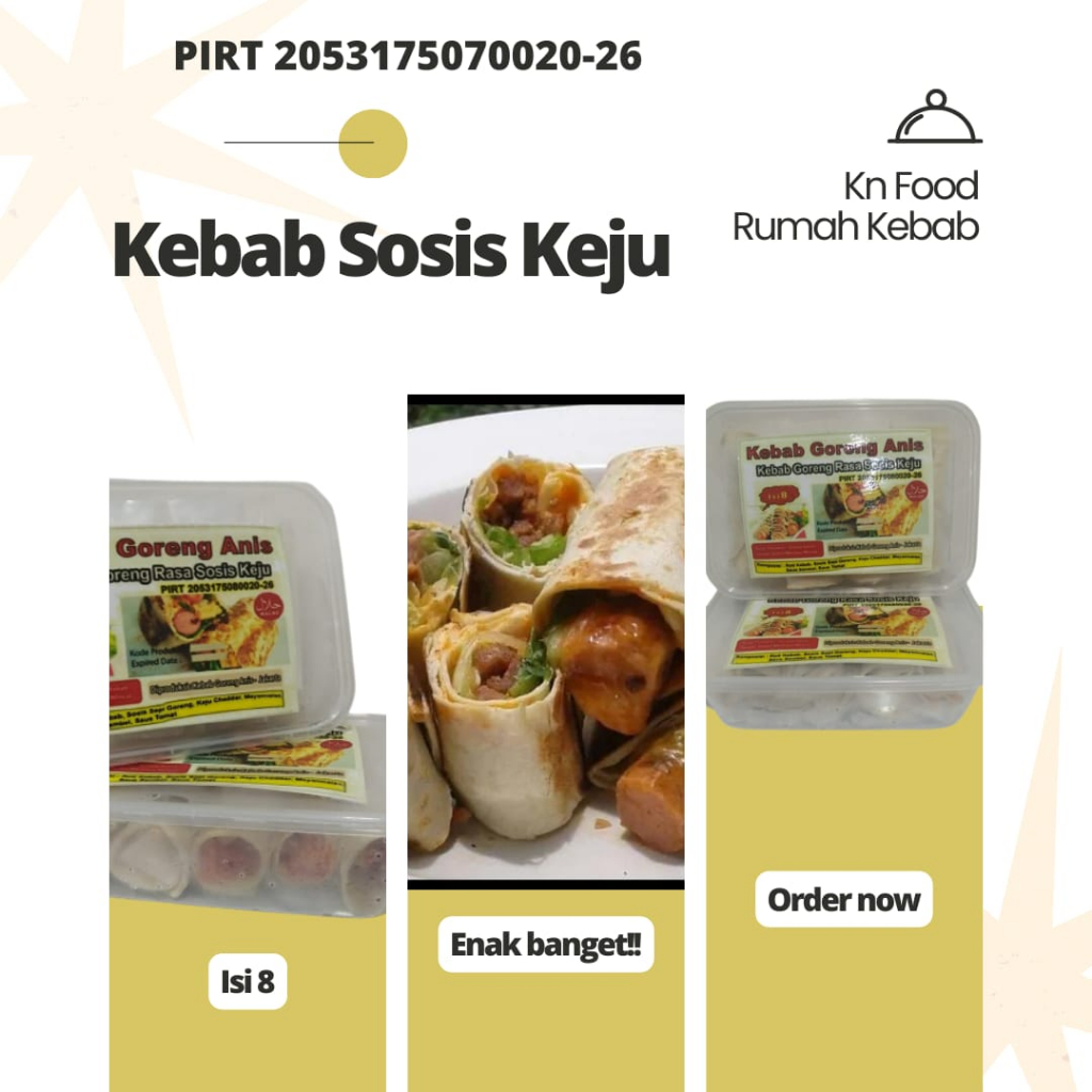 

BEST SELLER Kebab Frozen Sosis Keju Enak Dan Lezat