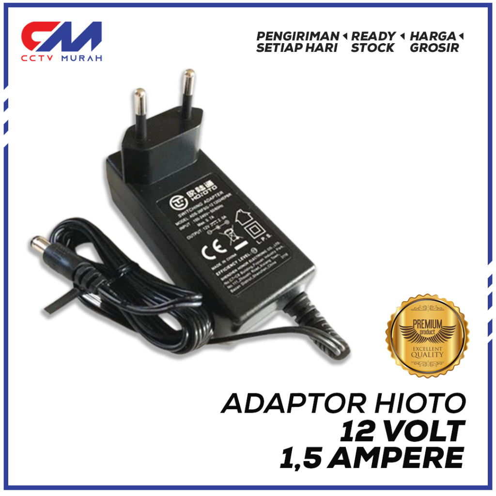 Adaptor 12 Volt 1,5 Ampere Murni, Adaptor Cocok Untuk CCTV