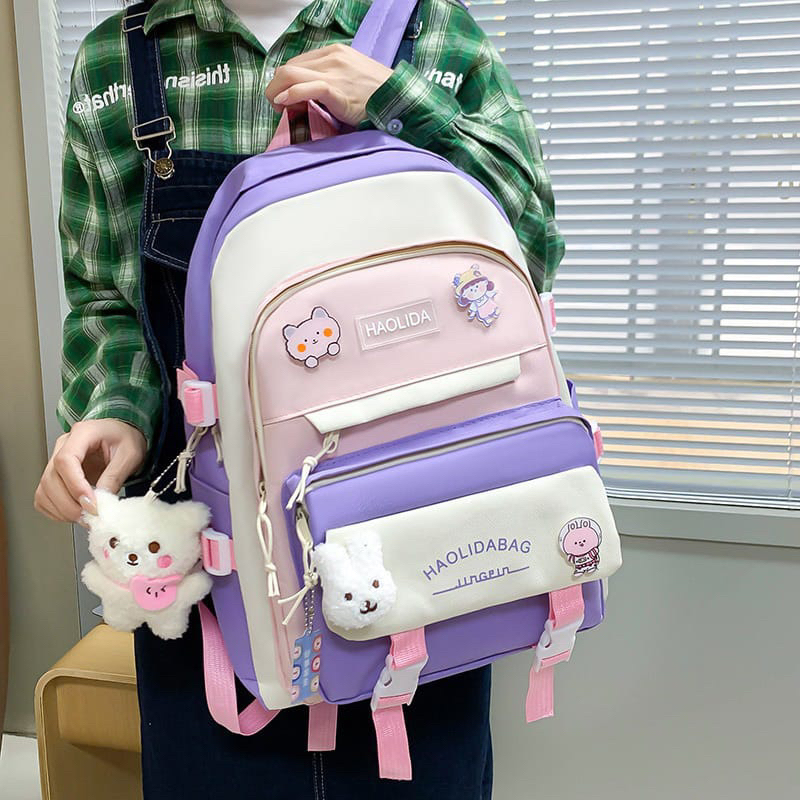 Tas sekolah anak perempuan 5in 1 tas ransel anak tas korea fashion tas anak SD SMP SMA