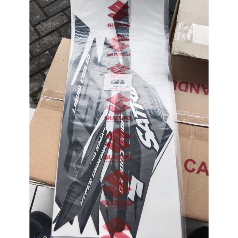 striping satria fu injeksi 2015 warna hitam 150 cc sgp