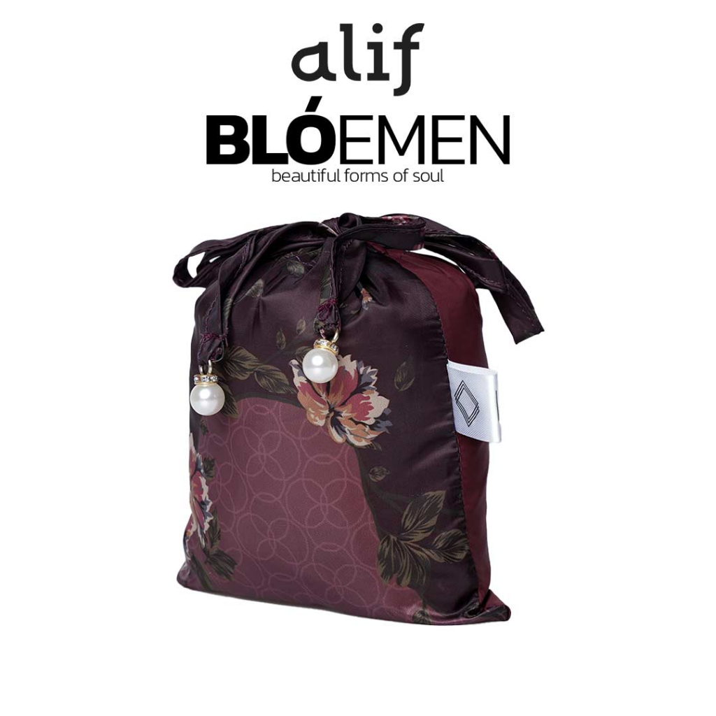 ALIF MUKENA MINI MOTIF PARASUT PREMIUM KOREA TRAVEL - LILY IN MAROON ( MKN-204 )