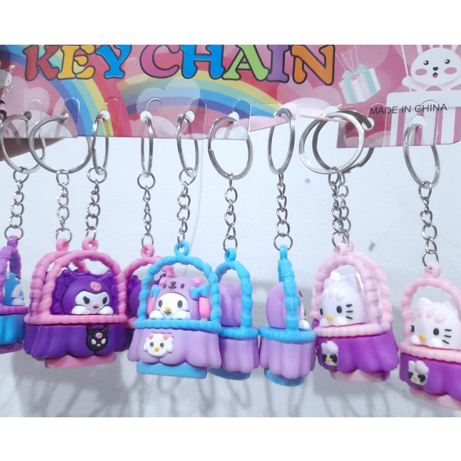 GANTUNGAN KUNCI KARAKTER SANRIO BUCKET KUROMI MELODY H.KITTY / KEYCHAIN SANRIO BUCKET RUBBER